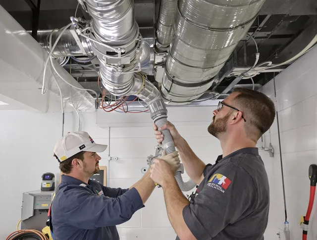 Whitman Air Duct Cleaning technician performing thorough AC duct cleaning in Whitman