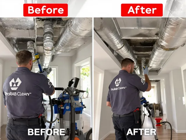 Whitman Air Duct Cleaning expert performing thorough residential duct cleaning in a Whitman home